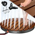 Produktbild: KESSER® Gartendusche Bodendusche Außendusche Saunadusche Campingdusche Ø 70 cm Rund Fontänenhöhe bis 4 m einstellbar Mit Fußrad, Aluminium/WPC, rutschfeste Wetterfest, Holzoptik