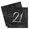 Produktbild: Unique Papierservietten mit Foliendruck für den 21. Geburtstag,silber,16er pack