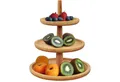 Produktbild: Dimono Etagere Dimono Deluxe 3-stöckige Etagere – Servierständer aus Natur-Schiefer, Bambus, (3-Etagen Servierschalen, Obst- & Gemüseschale), Servierschalen für Desserts, Obst, Gemüse, Süßes uvm.