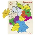 Produktbild: goki Lernspielzeug Einlegepuzzle Deutschland II Holzpuzzle (Set, 16-St., 1), Wo liegt welches Bundesland oder Hauptstadt? Sehr stabile Ausführung!