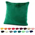 Produktbild: heimtexland Dekokissen Flanell Soft Kuschelkissen Plüsch Kissenbezug, super weich und flauschig, Allergiker geeignet, atmungsaktiv grün 48 cm x 48 cm