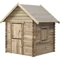 Produktbild: Swing King Louise Spielhaus aus Holz 120 x 120 x 160 cm Natur - Naturbelassen