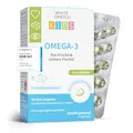 Produktbild: Omega 3 Kinder - Vergleichssieger 2025-518mg Fischöl: 293mg DHA & 173mg EPA - zuckerfrei, kein Fischgeschmack, leicht zu schlucken - Omega 3 Kids Fischöl Kapseln - White Omega Kids, 90 Mini Pearlz