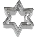 Produktbild: 6x 3 Terrassen-Ausstecher Stern 4/5/6 cm Edelstahl Plätzchen Ausstechform