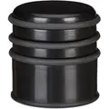 Produktbild: Relaxdays - 2 x Türstopper für den Boden, schwerer Türpuffer, für Türen & Fenster bei Luftzug, 3 Gummiringe, ∅ 7 cm, schwarz