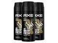 Produktbild: Axe Bodyspray Gold Deo ohne Aluminium bekämpft geruchsbildende Bakterien und unangenehme Gerüche 150 ml 3 Stück