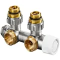 Produktbild: Oventrop - Anschlussarmatur Multiblock T Zweirohr 1/2''ag X 3/4''ag Messing Eckform 1184084