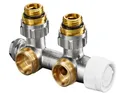 Produktbild: Anschlussarmatur Multiblock T 50mm, 1/2'' AG x 3/4'' AG, Eckform
