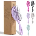 Produktbild: Ninabella Mini Haarbürste ohne Ziepen - Bürste für Reisen - Entwirrbürste für trockenes und nasses Haar - Detangler Bürste - Hair Brush - Lila