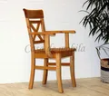 Produktbild: Armlehnstuhl kiefer gelaugt geölt Esszimmer holz stuhl mit armlehne landhaus