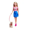 Produktbild: Simba Steffi Love Dog Fun – Modepuppe mit Hund & Leine, 29 cm, Hundespaziergang im Rollenspiel für Kinder ab 3 Jahren