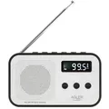 Produktbild: Adler AD 1907 PLL AM/FM-Digitalradio modernes Radio USB C Wecker weiß schwarz