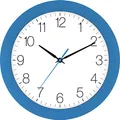 Produktbild: Eurotime Funkwanduhr, 30 cm, Blau, Kunststoffgehäuse, gewölbtes Echtglas, automatische Zeitein- und Zeitumstellung von Sommer- und Winterzeit, klares Zifferblatt, 52800-08-3