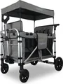 Produktbild: FUXTEC 4-Sitzer Luxus Bollerwagen Premium Grau FX-CTXL900 - mit Dach | bis 75Kg | Feststellbremsse |Klappbar | 4 Sitzplätze | 130cm x 73cm x 121cm Premium Grau