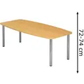 Produktbild: Hammerbacher Konferenztisch KT22C, Tonnenform, 220 x 72-74 x 83 / 103cm, buche