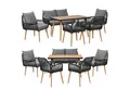 Produktbild: Swing&Harmonie Gartenlounge-Set für 4-6 Personen mit Tisch, Sofa, Stühle, Esstisch, (wetterfest, WPC-Tischplatte, Seilgeflecht Lounge, inkl. Kissen Sienna Garten Sitzgruppe), Outdoor Essgruppe