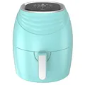 Produktbild: TurboTronic/Digitale Heißluftfritteuse / 3,5L / schwarz, grün. türkis / 1200W / Airfryer mit Timer bis 60 Minuten, 50-200°C, LED-Display, Retro-Design (Türkis)