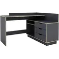 Produktbild: Mid.you Eckschreibtisch, Anthrazit, Eiche, Holzwerkstoff, 3 Schublade(n) Schubladen, rechteckig, 105x84x129 cm, seitenverkehrt montierbar, in verschiedenen Holz-Dekoren erhältlich, Arbeitszimmer, Schreibtische, Eckschreibtische
