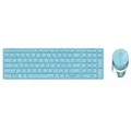 Produktbild: RAPOO 9850M Multi-mode Wireless Ultra-slim Advanced Desktop Set blau, USB/Bluetooth, DE