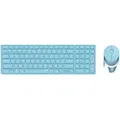 Produktbild: Rapoo 9850M Deskset Dual Wireless Keyboard Mouse Set 1.600 DPI Aluminium Blue DE Layout