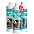 Produktbild: HOTREGA Abfluss Fix 3x 1 Liter Konzentrat | Rohrreiniger gegen Haare, Fett & Verstopfungen | Geruchlos, schnelle Wirkung | Für Küche, Dusche, WC & Bad