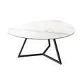 Produktbild: Riess Ambiente Moderner Couchtisch Marvelous - 90cm - weiß schwarz - Marmor Keramik Made in Italy Wohnzimmertisch Sofatisch Beistelltisch Retro