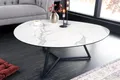 Produktbild: riess-ambiente Couchtisch MARVELOUS 90cm weiß / schwarz (Einzelartikel, 1-St), Wohnzimmer · Keramik · Glas · Metall · Marmor-Design