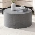 Produktbild: Couchtisch FineBuy Sofatisch MONOBLOC Grau Beton Optik 60 cm Wohnzimmertisch