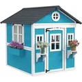 Produktbild: Outsunny Kinderspielhaus aus Holz Outdoor mit Fenster für Kinder 3-8 Jahre