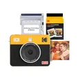 Produktbild: Kodak Mini Shot 3 Retro 4PASS 2-in-1-Sofortbildkamera und Fotodrucker, Tragbar (7,6 x 7,6 cm) + Paket mit 68 Blatt, Gelb