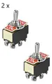 Produktbild: 2 Kippschalter Rastend Ein-Aus-Ein Umpolschalter Polwendeschalter 2 polig 10114