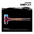 Produktbild: Halder Schonhammer SIMPLEX L.330mm Kopf-D.40mm weich/mittelh.HO TPE-soft blau/Gu.schw.