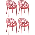 Produktbild: 4er Set Stapelbare Gartenstühle Hope rot