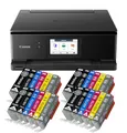 Produktbild: IC-Office TS8750 Tintenstrahl Multifunktionsdrucker 3-in-1 (Drucken, Kopieren, Scannen, SD-Karte, Duplex, WLAN, AirPrint) schwarz + 24 XXL Tintenpatronen