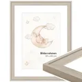 Produktbild: WANDStyle Bilderrahmen für Kinderzeichnungen, Creme Kinderbilderrahmen 30x40 cm, Bilderrahmen Kinder, Wechselbilderrahmen 40x30 cm, Kinderzeichnungen aufbewahren, Rahmen - Made in Germany H120