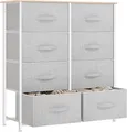 Produktbild: YITAHOME Kommode mit Schubladen, Schrank mit 8 Schubladen aus Stoff, hellgrau