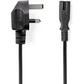 Produktbild: Nedis - Uk Netzkabel Uk Stecker Iec 320 C7 500 M Ja 2x 075 Mm Kupfer Rund Vernickelt Uk Pvc Netzstecker Uk Typ G 250 V Ac 3 A Schwarz