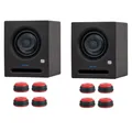Produktbild: Presonus Eris Pro 4 Aktiver Studio-Monitor Lautsprecher 1 Paar mit keepdrum Boxenfüße Rot