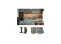 Produktbild: Vicco Schubladenunterschrank Küchenschrank R-Line Solid Eiche Blau Grau 60 cm modern