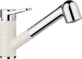 Produktbild: BLANCO WEGA-S II | Küchenarmatur in softweiß/chrom | Hochdruck | Mit herausziehbarem Schlauch | Rückflussverhinderer | Keramik Kartusche | Gesicherte Wasserqualität & wassersparend