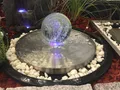 Produktbild: Köhko Gartenbrunnen Glaskugel „Saturn“ Springbrunnen Kugelleuchte
