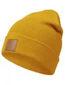 Produktbild: Occulto Leatherpatch Winter Mütze Beanie Pantone-Yellow
