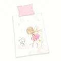 Produktbild: Herding Little Fairy Bettwäsche-Set, MADE IN GREEN by OEKO TEX, Kopfkissenbezug 40 x 60 cm mit Hoteleinschlag, Bettbezug 100 x 135 cm mit leichtläufigem Reißverschluss, 100% Baumwolle/Renforcé, Pink