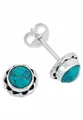 Produktbild: mantraroma Paar Ohrstecker NALU aus 925 Silber mit Türkis (Paar, Paar Ohrringe mit Schmuckbeutel), 925 Sterling Silber Ohrringe für Damen