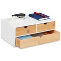 Produktbild: Relaxdays Schreibtisch Organizer 3 Schubladen Weiß,Hellbraun