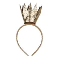 Produktbild: Das Kostümland Goldene Glitzer Krone zum Prinzessin Kostüm – Haarreif mit funkelnden Details für Märchen, Karneval, Theater & Mottopartys