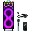 Produktbild: Pyle Bluetooth Lautsprecher Groß, Partybox, Musikbox mit Mikrofon & Fernsteuerung, Partylautsprecher 240Watt