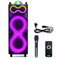 Produktbild: Pyle Bluetooth Lautsprecher Groß, Partybox, Musikbox mit Mikrofon & Fernsteuerung, Partylautsprecher 240Watt, Lichtshow & Tragbar, Eingebaute, Wiederaufladbare Batterie, für Innen & Außen