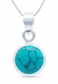 Produktbild: mantraroma echt Silberkette mit Türkis Edelstein Damen Kettenanhänger 925 Sterlingsilber Halskette Geschenk (AK3-129-15-40)