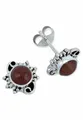 Produktbild: Ohrstecker 925 Silber Karneol orange roter Stein Edelstein Ohrringe echt Silber Damen Sterling Silber Stecker Geschenk(MOS-086-16)